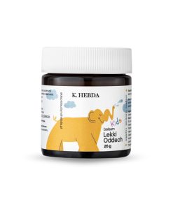 Balsam Lekki Oddech K. Hebda – naturalny balsam o ziołowym zapachu wspierający komfort oddechowy, packshot na białym tle.