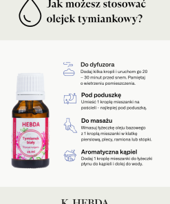 Instrukcja stosowania naturalnego olejku eterycznego tymiankowego K. Hebda