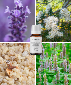 Składniki olejku Medytacja K. HEBDA – naturalne olejki eteryczne frankincense, palo santo, ylang ylang