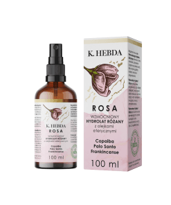 Packshot hydrolatu różanego K. Hebda Rosa na białym tle