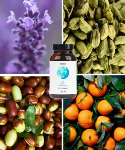 Sól do kąpieli K. Hebda DobraNocka w otoczeniu lawendy, kardamonu, owoców jujuby i mandarynek – naturalna kompozycja do wieczornego wyciszenia