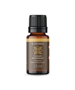 Butelka 15 ml Olejek Czterech Alchemików na białym tle