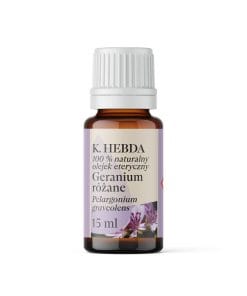 Naturalny olejek eteryczny Geranium Różane 15 ml – Klaudyna Hebda, packshot na białym tle