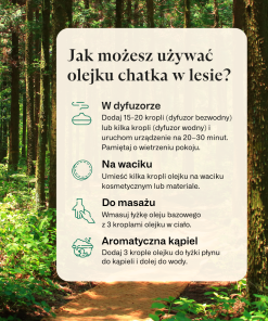 Jak stosować olejek Chatka w Lesie K. HEBDA – aromaterapia, kąpiel, masaż
