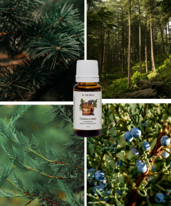 Chatka w Lesie K. HEBDA – składniki: sosna, cedr, jałowiec, cyprys, copaiba, paczula