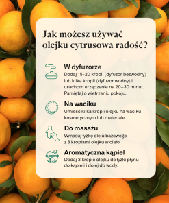 Jak stosować olejek Cytrusowa Radość K. HEBDA – dyfuzja, kąpiel, aromaterapia