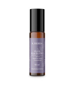 Roll-on Ulga dla głowy – naturalna mieszanka olejków eterycznych w oleju jojoba, packshot na białym tle