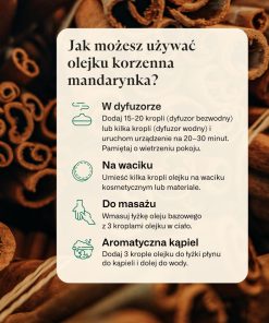 Korzenna Mandarynka – mieszanka olejków eterycznych z mandarynką, cynamonem i kardamonem