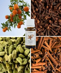 Mieszanka Pierniczkowa K. Hebda wśród mandarynek, goździków, kardamonu i cynamonu, podkreślająca jej korzenny aromat.