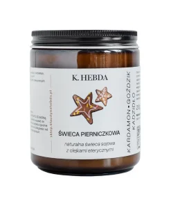 Świeca Pierniczkowa Klaudyna Hebda naturalna świeca sojowa na białym tle