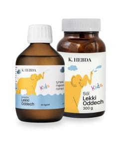 „Zestaw Lekki Oddech Klaudyna Hebda – sól i koncentrat do kąpieli, packshot na białym tle”