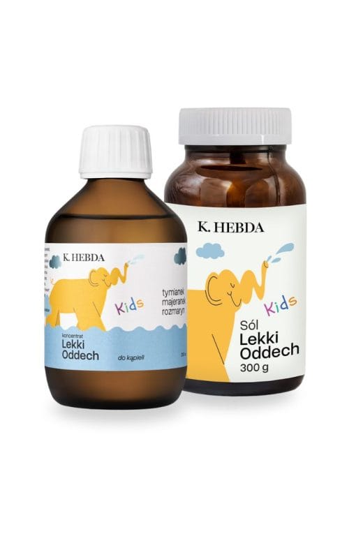 „Zestaw Lekki Oddech Klaudyna Hebda – sól i koncentrat do kąpieli, packshot na białym tle”