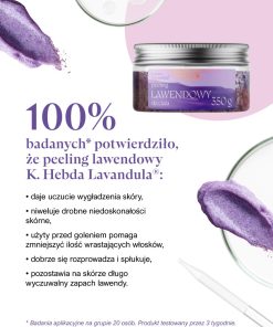 Wyniki badań aplikacyjnych potwierdzające skuteczność Peeling lawendowy K. Hebda Lavandula