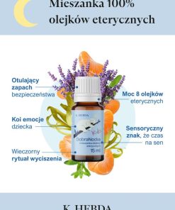 Właściwości olejku eterycznego DobraNocka – naturalne ukojenie emocji i ułatwienie zasypiania.