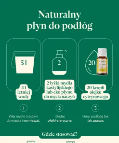 Przepis na naturalny płyn do podłóg z olejkiem cytrynowym