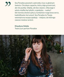 Cytat Klaudyny Hebdy o perfumach Sea Paradox – świeży i głęboki zapach oceanu