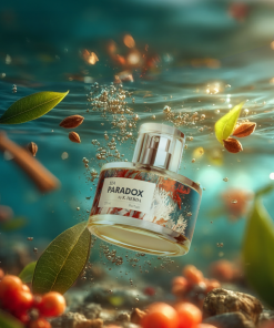 Packshot perfum Sea Paradox na tle morskich fal