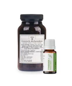 Zestaw herbatka Czterech Alchemików i olejek Tymianek PLUS, naturalny rytuał aromaterapii