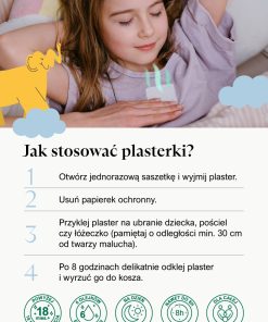 Instrukcja stosowania plastrów aromatycznych Lekki Oddech dla dzieci – aplikacja na ubranie lub pościel