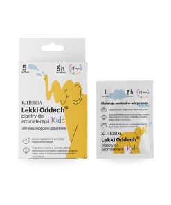 Plastry do aromaterapii Lekki Oddech Kids K. Hebda – opakowanie i saszetka, zapach wspierający komfort oddychania dzieci