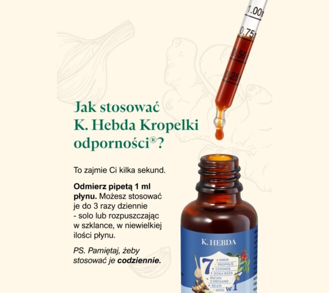 infografika jak stosować kropelki odporności