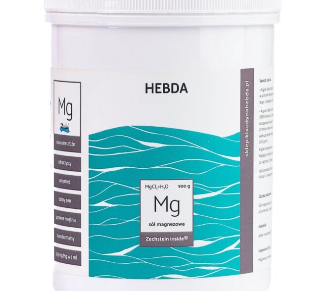 Sól magnezowa K. Hebda 900 g – naturalna sól z magnezem Zechstein Inside