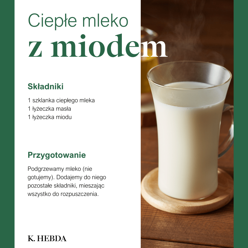 Ciepłe mleko z masłem i miodem na przeziębienie Ciepłe mleko z masłem i miodem na przeziębienie