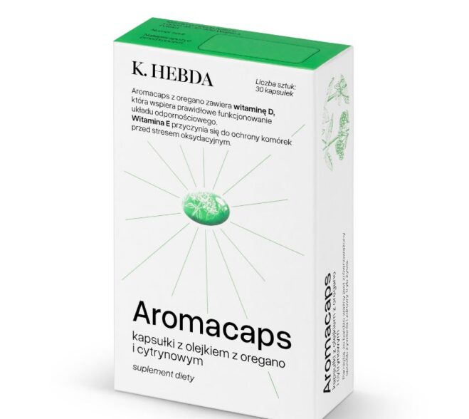 Aromacaps K. HEBDA – kapsułki z olejkiem z oregano i cytrynowym, 30 sztuk
