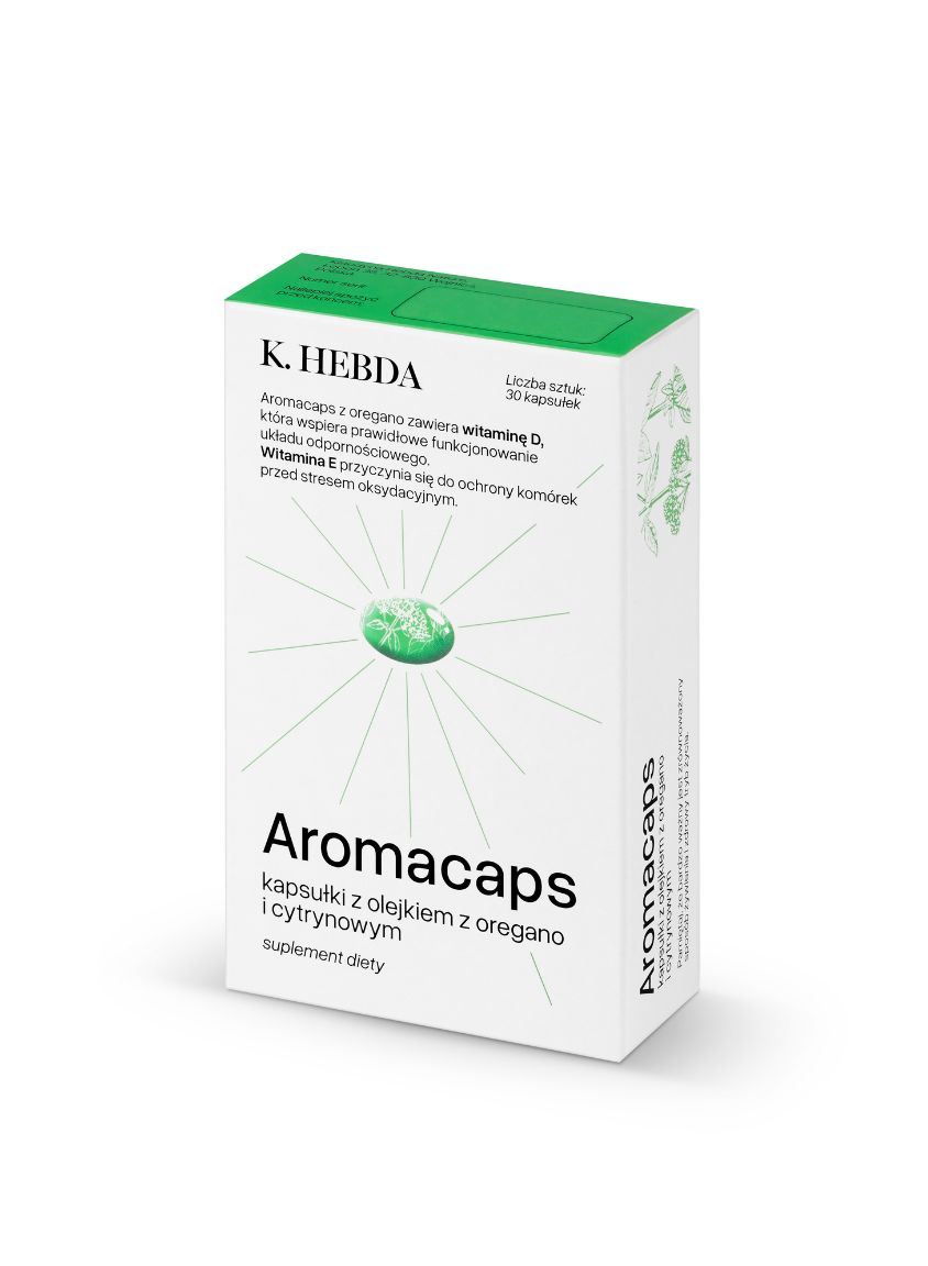 Aromacaps K. HEBDA – kapsułki z olejkiem z oregano i cytrynowym, 30 sztuk