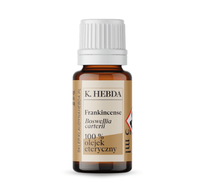Olejek eteryczny kadzidłowy Frankincense 5 ml – głęboki, żywiczny zapach o właściwościach wyciszających.