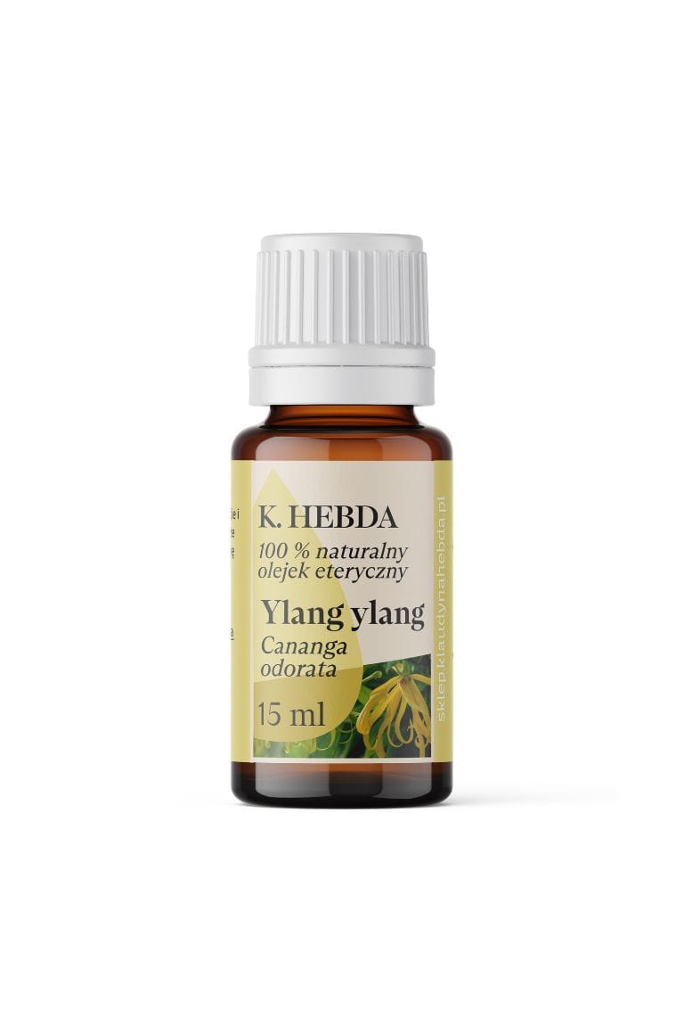 Naturalny olejek eteryczny Ylang Ylang 15 ml – Klaudyna Hebda, butelka na białym tle