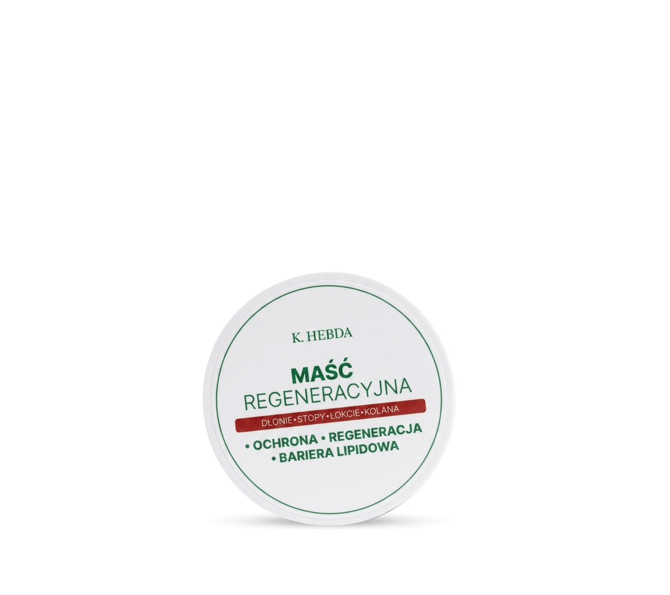 Maść regeneracyjna K. Hebda 100g w białym słoiczku, naturalny krem barierowy do rąk i ciała.