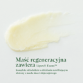 Kremowa konsystencja maści regeneracyjnej K. Hebda, swatch balsamu z masłem shea i woskiem pszczelim.