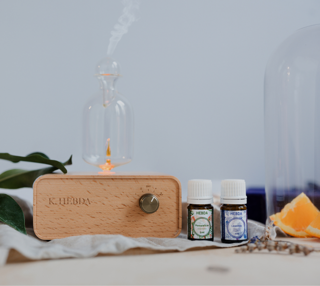 Dyfuzor do aromaterapii K. hebda do dyfuzji olejków eterycznych (2 olejki gratis)