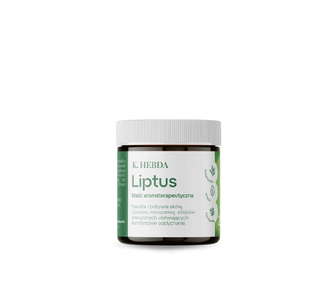 Packshot aromaterapeutyczna maść Liptus K. HEBDA na białym tle