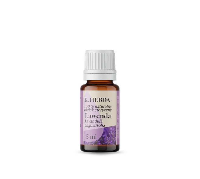 Olejek lawendowy K. Hebda 15 ml – naturalny olejek eteryczny z lawendy, relaksujący zapach do dyfuzji i kąpieli